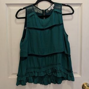 Emerald Elizabeth and James Silk tiered tank top